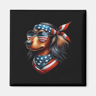 Dachshund Amerikaanse Usa Vlag Sungles 4 juli Da Magneet