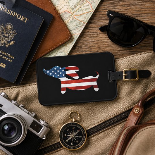 Dachshund Amerikaanse Wiener Bagage Label