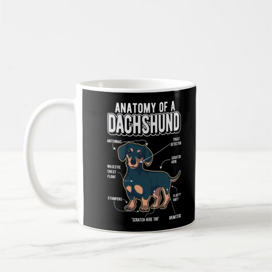 Dachshund Anatomy Funny Dog Koffiemok (Links)