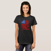 Dachshund And America Flag Patriotic Weiner Dog T-shirt (Voorkant volledig)