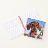 Dachshund and Eiffel Tower, by Natasha Us   Notitieboek (Binnen)