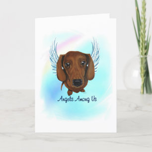 Dachshund Angel Dog Pet Verlies Sympathie Card Bedankkaart