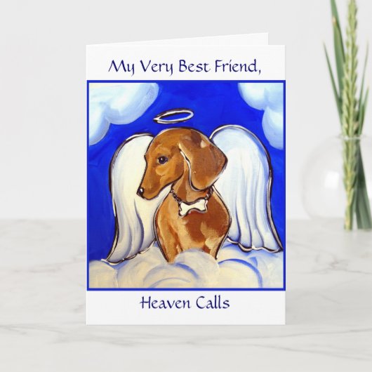 Dachshund Angel-kaart Kaart (Voorkant)