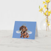 Dachshund Angel Loss of Pet Kaart (Gele Bloem)