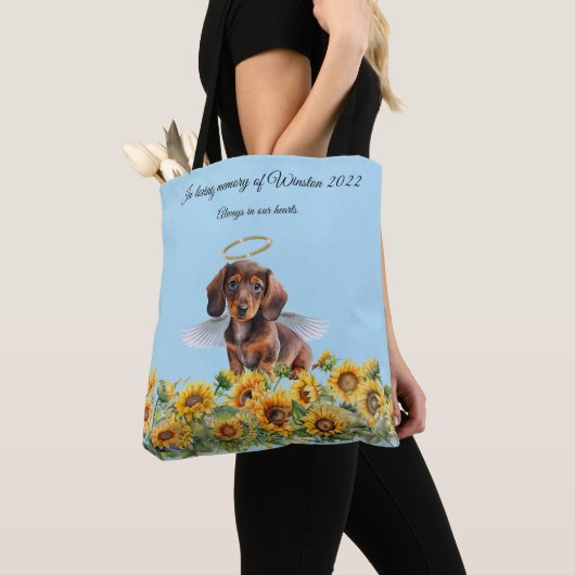Dachshund Angel Memorial Tribute Tote Bag (Dichtbij)