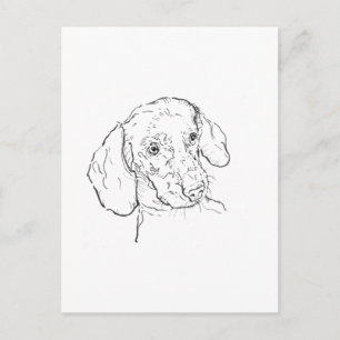 Dachshund Ansichtkaart – Sausage Dog Illustratie Briefkaart