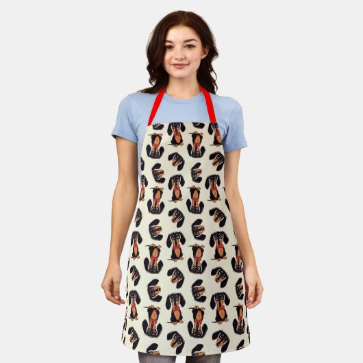 Dachshund Apron Schort (Gedragen)
