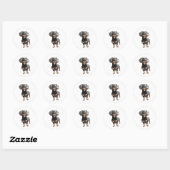 Dachshund Aquarel, Worst Hond Muurkunst Ronde Sticker (Vel)