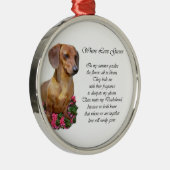 Dachshund Art Gifts Metalen Ornament (Rechts)