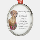 Dachshund Art Gifts Metalen Ornament (Links)