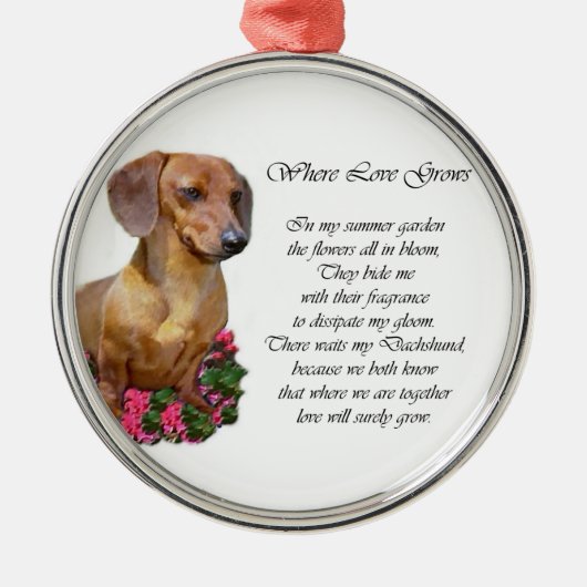 Dachshund Art Gifts Metalen Ornament (Voorkant)