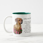Dachshund Art Gifts Tweekleurige Koffiemok (Links)
