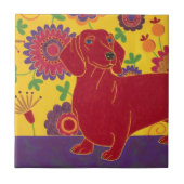 Dachshund Art Tegeltje (Voorkant)