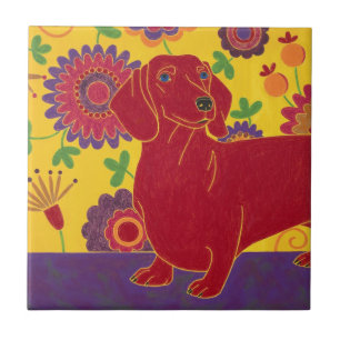 Dachshund Art Tegeltje