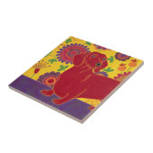 Dachshund Art Tegeltje (Zijkant)