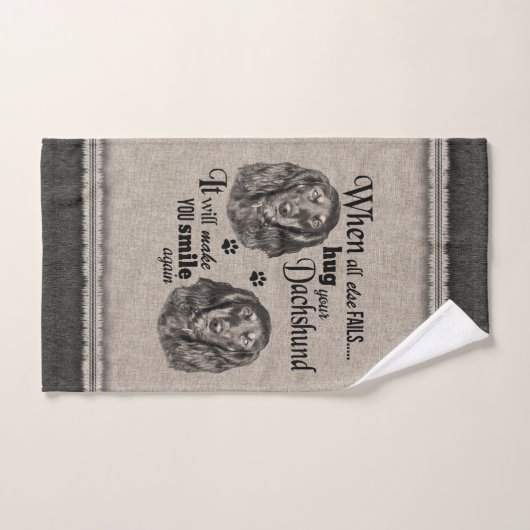 Dachshund art wanneer alles mislukt, quote bad handdoek (Handdoek)