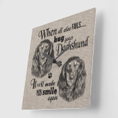 Dachshund art wanneer alles mislukt, quote vierkante klok (Hoek)