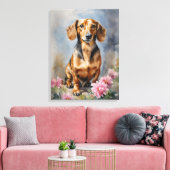 Dachshund Artsy Canvas Afdruk (Insitu (Woonkamer))