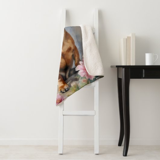 Dachshund Artsy Sherpa Deken (In situ)