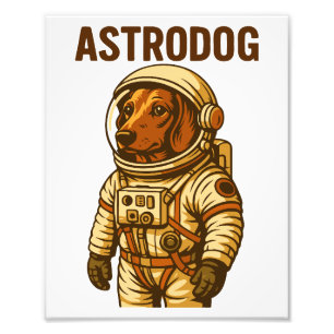 Dachshund Astronaut Wiener Dog Astrodog Foto Afdruk