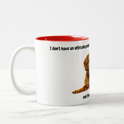 Dachshund Attitude Funny Coffee Mok (Links)
