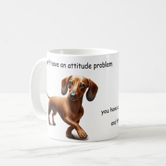 Dachshund Attitude Koffiemok (Voorkant links)