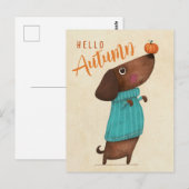 Dachshund AutumnHalloween Herfst Briefkaart (Voorkant / Achterkant)