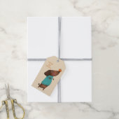 Dachshund AutumnHalloween Herfst Cadeaulabel (Met Touw)