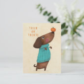 Dachshund AutumnHalloween Herfst Feestdagenkaart (Staand voorkant)