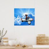 "Dachshund Aviator" door Zermeno Poster (Keuken)