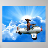 "Dachshund Aviator" door Zermeno Poster (Voorkant)