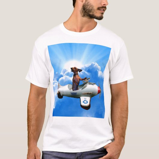 "Dachshund Aviator" Ontworpen door: Zermeno T-shirt (Voorkant)