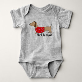 Dachshund Baby De lange wachttijd outfit Baby Bod Romper