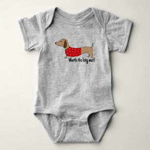 Dachshund Baby De lange wachttijd outfit Baby Bod  Romper