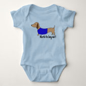 Dachshund Baby De lange wachttijd outfit Baby Bod  Romper (Voorkant)