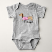 Dachshund Baby De lange wachttijd outfit waard Romper (Voorkant)