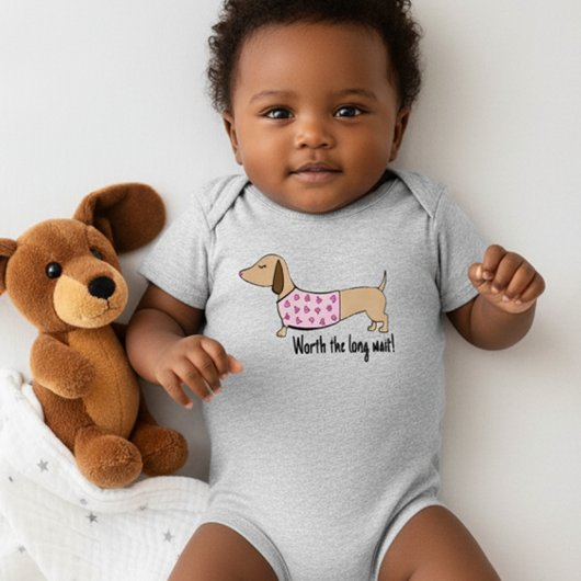 Dachshund Baby De lange wachttijd outfit waard Romper