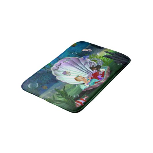 Dachshund Baby Mermaid Bath Mat (Gekanteld)