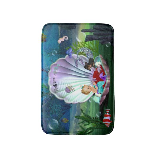 Dachshund Baby Mermaid Bath Mat (Voorkant Verticaal)