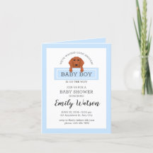 Dachshund Baby shower Boy Invitation