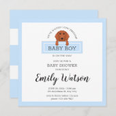 Dachshund Baby shower Invitation Briefkaart (Voorkant / Achterkant)
