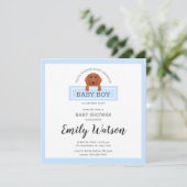 Dachshund Baby shower Invitation Briefkaart (Staand voorkant)