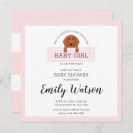 Dachshund Baby shower Invitation Briefkaart
