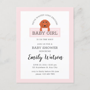 Dachshund Baby shower Invitation Briefkaart