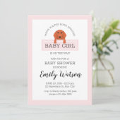 Dachshund-Baby shower Kaart (Staand voorkant)