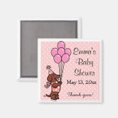 Dachshund-Baby shower Magneet (Voorkant / Achterkant)