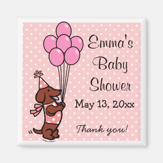 Dachshund-Baby shower Magneet (Voorkant)