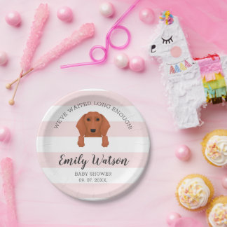 Dachshund Baby shower Paper Bord