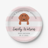 Dachshund Baby shower Paper Bord (Voorkant)