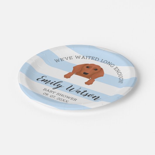 Dachshund Baby shower Paper Bord (Gekanteld)